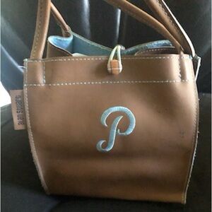 Custom Embroidered Leather P Purse
